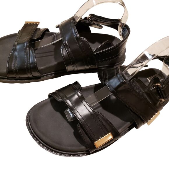 ASOS Falon Chunky Black Multi Strap Buckle Sandals - size 11 - Picture 4 of 8